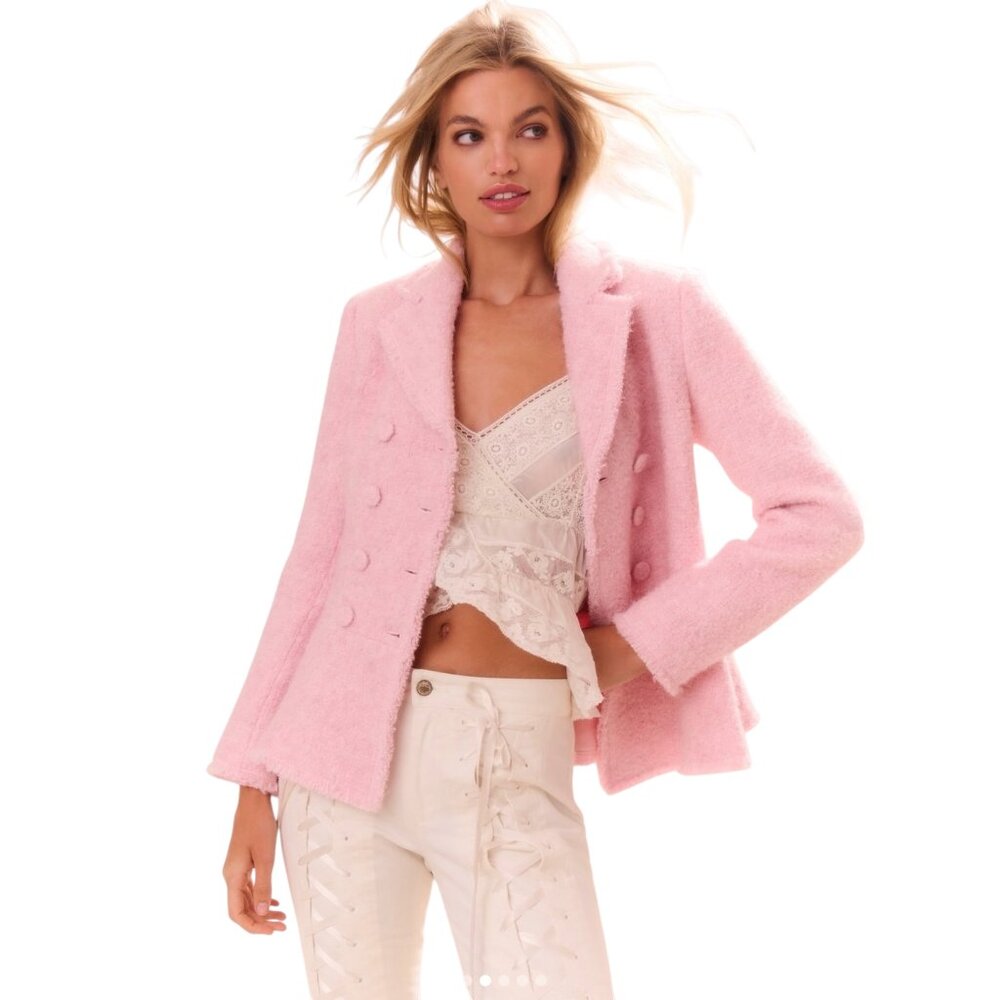 NEW LOVESHACKFANCY morrow jacket in heavenly pink Size 6